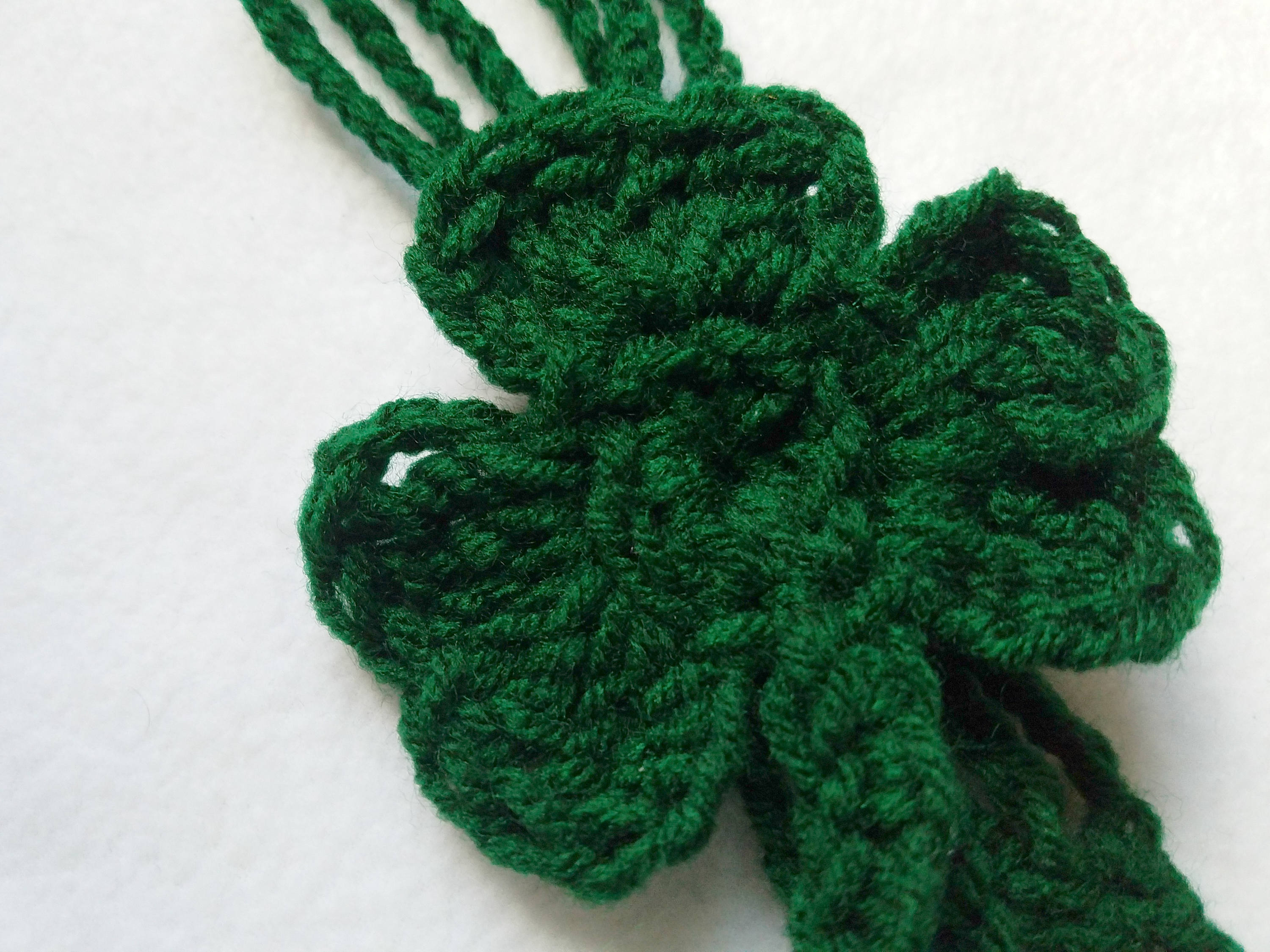 Crochet Flower Headband - Four Leaf Clover Gift - St. Patricks Day Shamrock Hair Tie