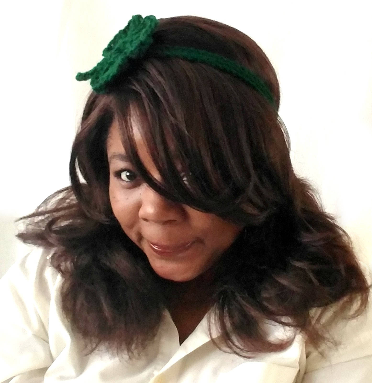 Crochet Flower Headband - Four Leaf Clover Gift - St. Patricks Day Shamrock Hair Tie