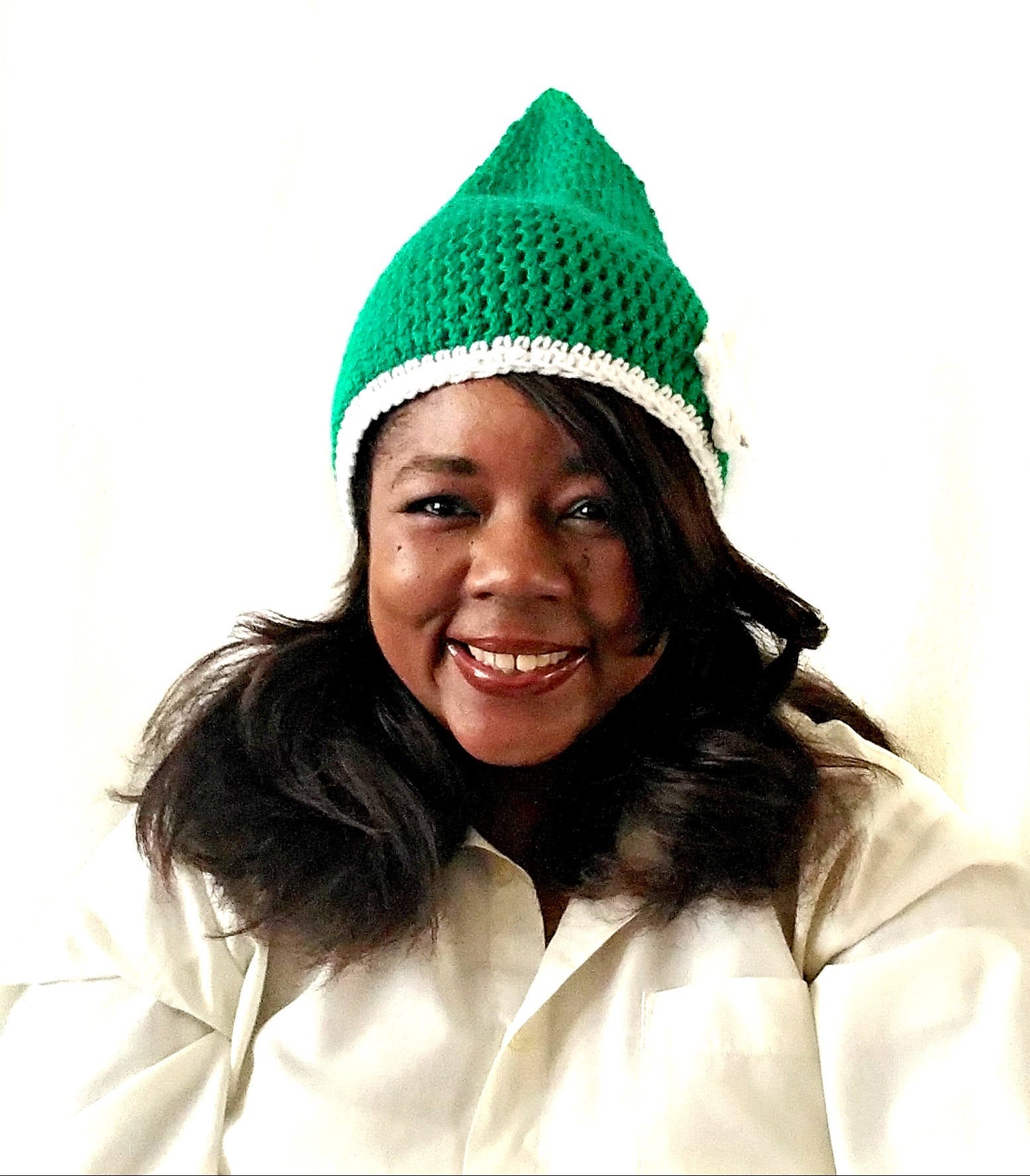 Womens Hat Crochet - Green Pixie Beanie - St. Patricks Day Womens Hat - Fairy Lovers Gift