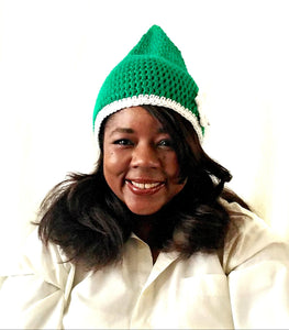 Womens Hat Crochet - Green Pixie Beanie - St. Patricks Day Womens Hat - Fairy Lovers Gift