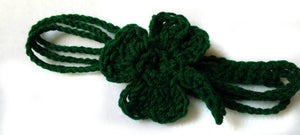 Crochet Flower Headband - Four Leaf Clover Gift - St. Patricks Day Shamrock Hair Tie