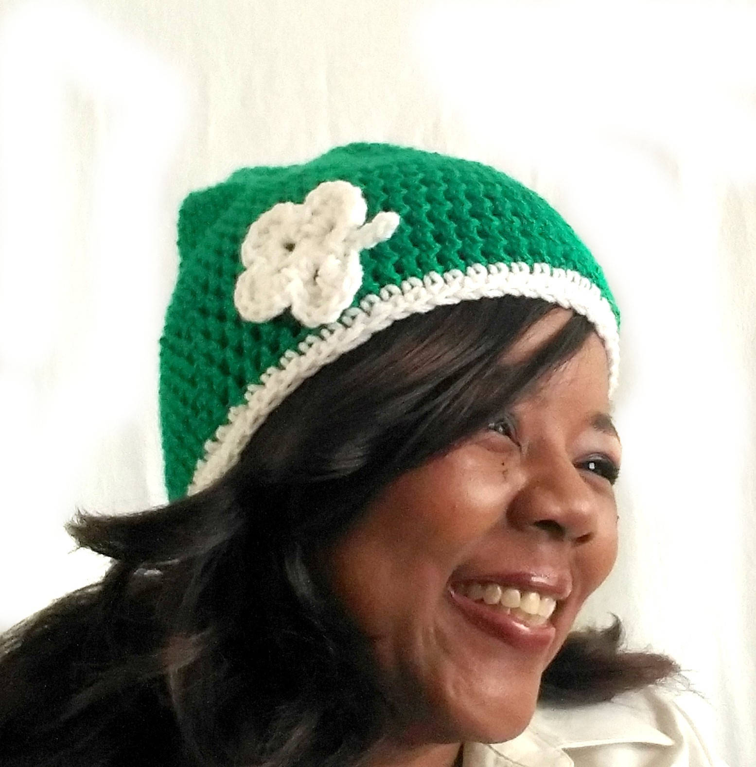 Womens Hat Crochet - Green Pixie Beanie - St. Patricks Day Womens Hat - Fairy Lovers Gift