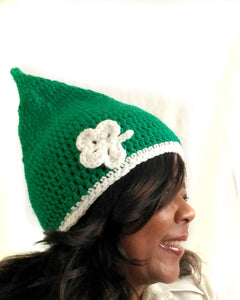 Womens Hat Crochet - Green Pixie Beanie - St. Patricks Day Womens Hat - Fairy Lovers Gift