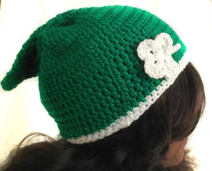 Womens Hat Crochet - Green Pixie Beanie - St. Patricks Day Womens Hat - Fairy Lovers Gift