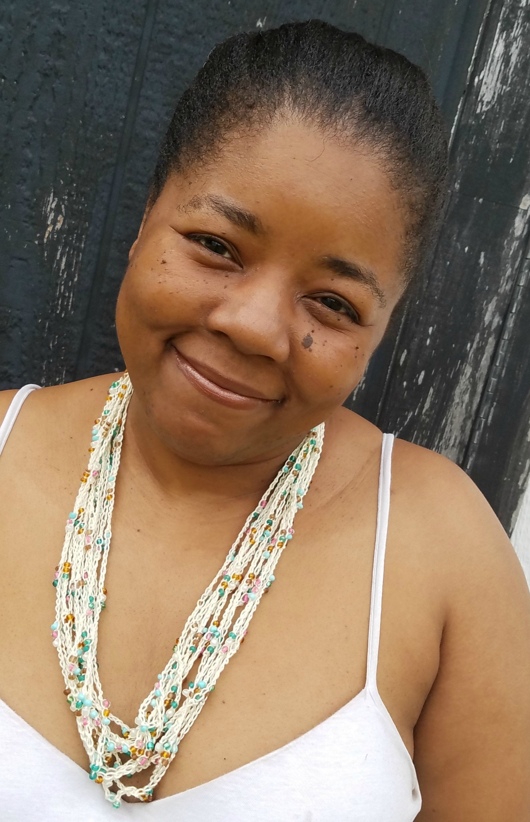 Crochet Layered Chain Necklace - Beaded Crochet Jewelry