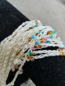 Crochet Layered Chain Necklace - Beaded Crochet Jewelry