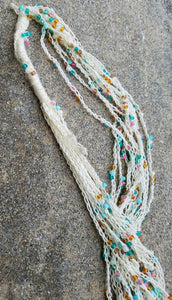 Crochet Layered Chain Necklace - Beaded Crochet Jewelry
