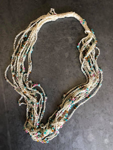 Crochet Layered Chain Necklace - Beaded Crochet Jewelry
