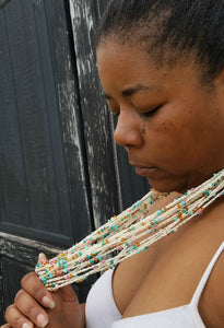 Crochet Layered Chain Necklace - Beaded Crochet Jewelry