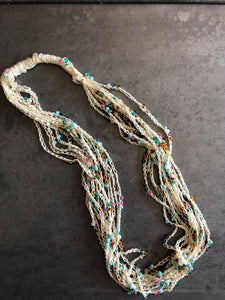 Crochet Layered Chain Necklace - Beaded Crochet Jewelry