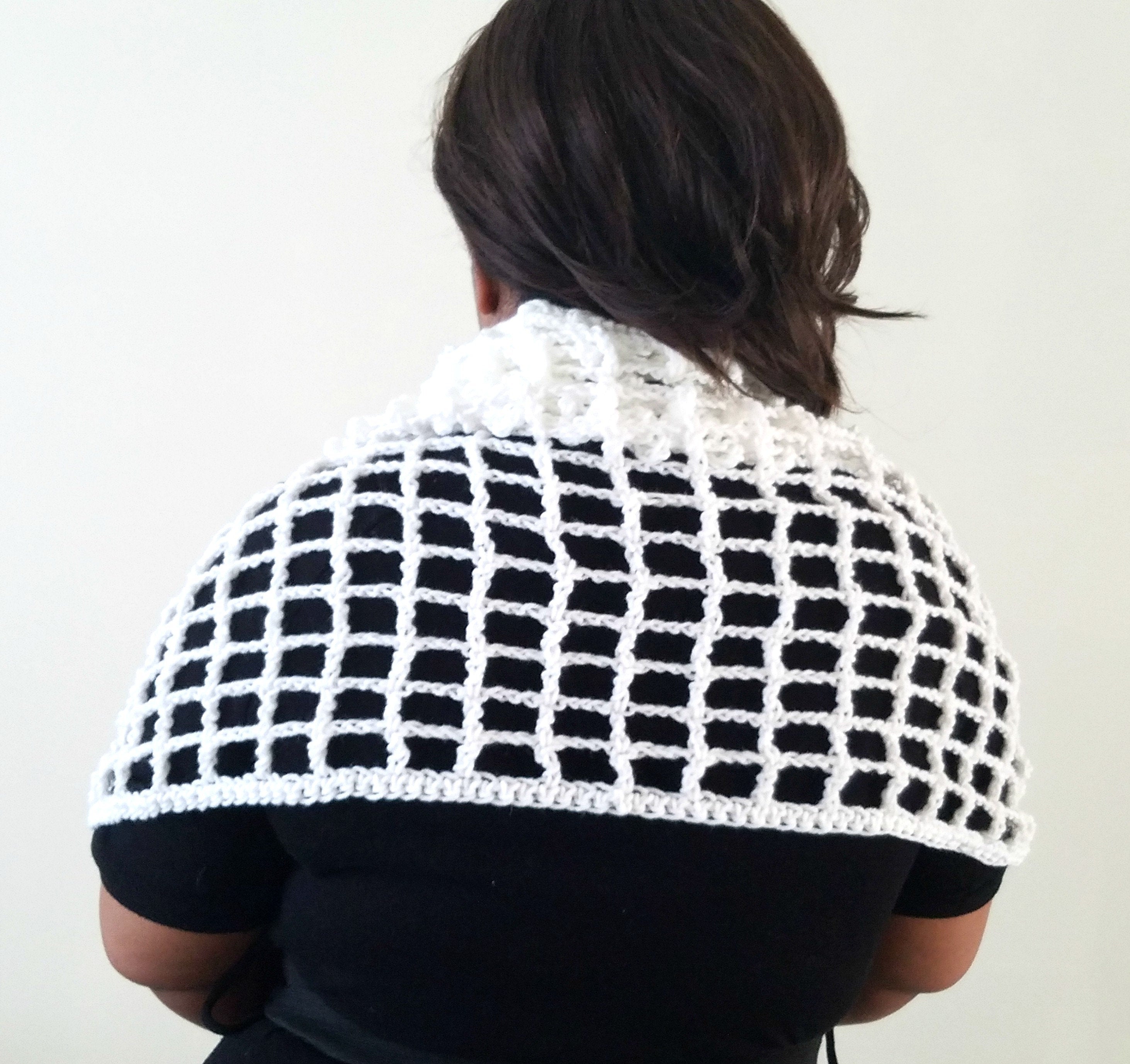 Crochet Triangle Shawl Wrap - Womens Fashion Scarf - Bridal Coverup - Gift for Bridal Party - Ladies Fashion Shawl