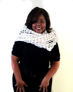 Crochet Triangle Shawl Wrap - Womens Fashion Scarf - Bridal Coverup - Gift for Bridal Party - Ladies Fashion Shawl