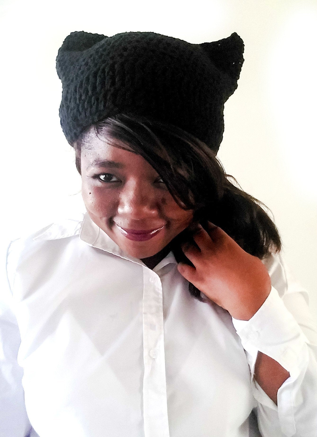 Crochet Cat Hat - Animal Ears Hat -  Cat Beanie - Women's Cat Hat  - Cat Lover Gift - Cat Costume Hat -  Winter Hat - Cute Beanie Hat