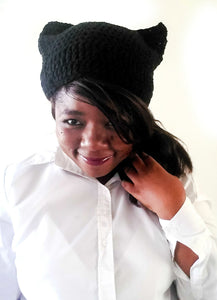 Crochet Cat Hat - Animal Ears Hat -  Cat Beanie - Women's Cat Hat  - Cat Lover Gift - Cat Costume Hat -  Winter Hat - Cute Beanie Hat