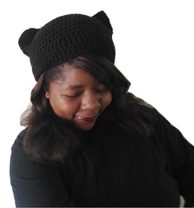 Crochet Cat Hat - Animal Ears Hat -  Cat Beanie - Women's Cat Hat  - Cat Lover Gift - Cat Costume Hat -  Winter Hat - Cute Beanie Hat