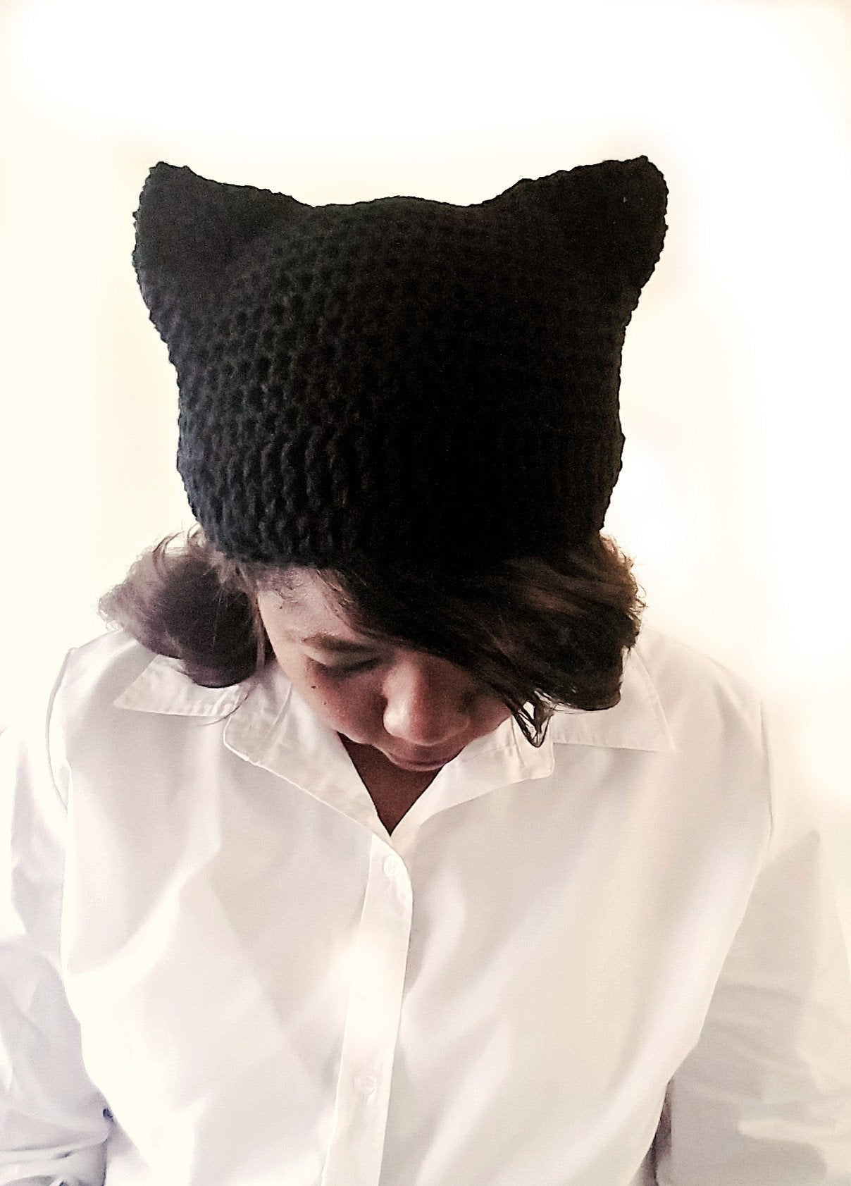 Crochet Cat Hat - Animal Ears Hat -  Cat Beanie - Women's Cat Hat  - Cat Lover Gift - Cat Costume Hat -  Winter Hat - Cute Beanie Hat