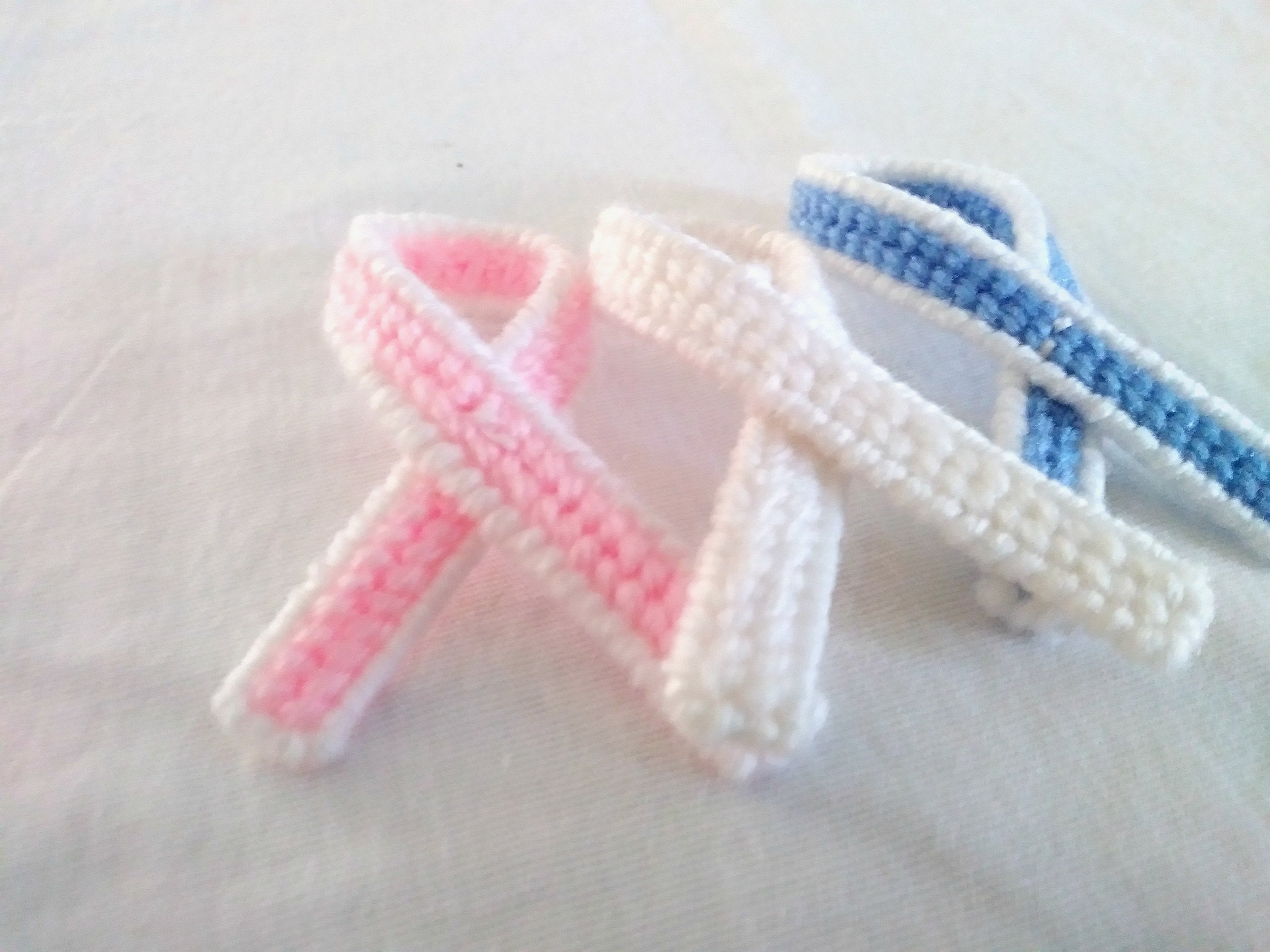 Cancer Awareness Ribbon Pins - Plastic Canvas Ribbons
