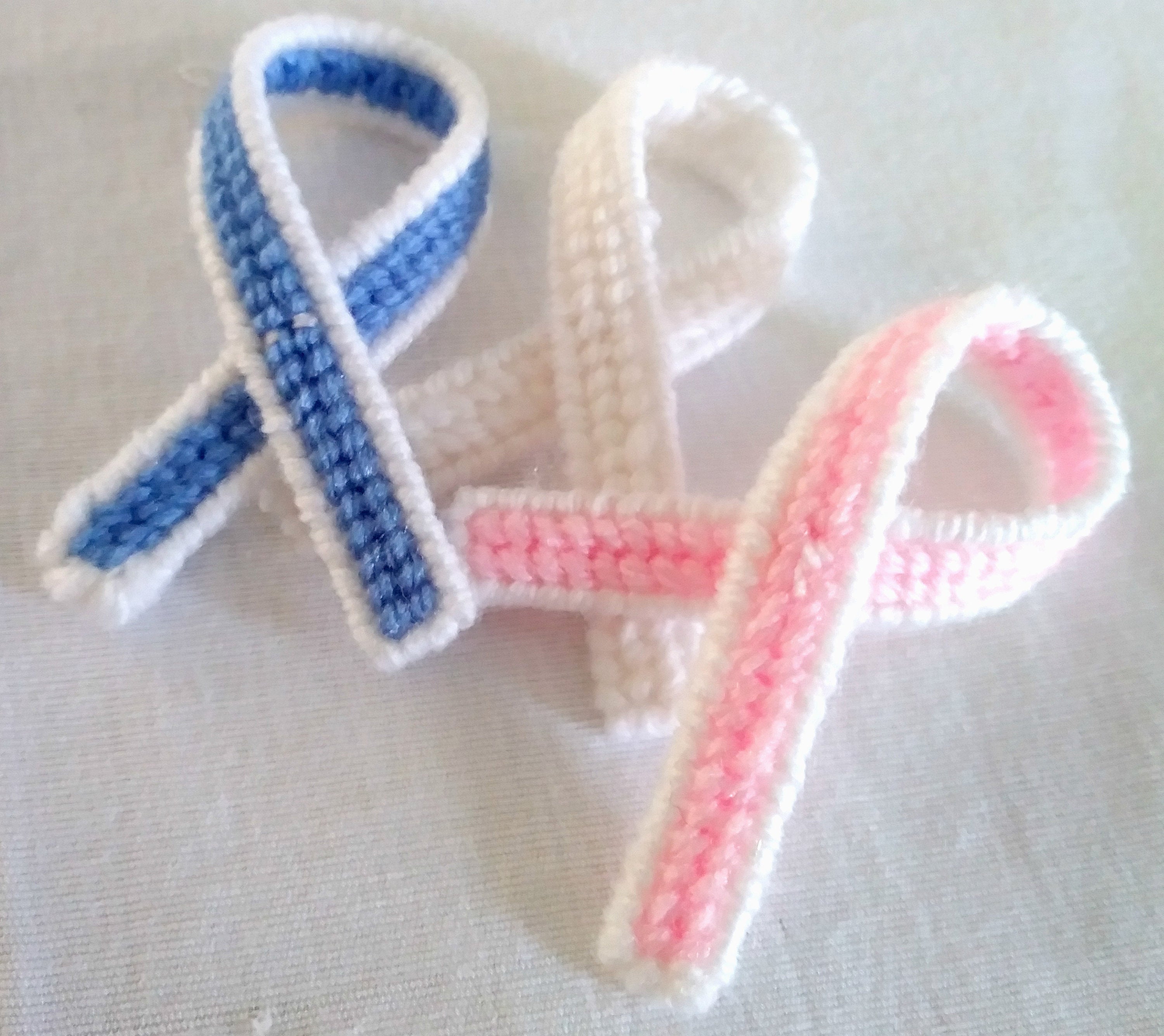 Cancer Awareness Ribbon Pins - Plastic Canvas Ribbons
