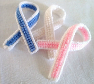 Cancer Awareness Ribbon Pins - Plastic Canvas Ribbons