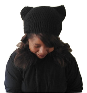 Crochet Cat Hat - Animal Ears Hat -  Cat Beanie - Women's Cat Hat  - Cat Lover Gift - Cat Costume Hat -  Winter Hat - Cute Beanie Hat