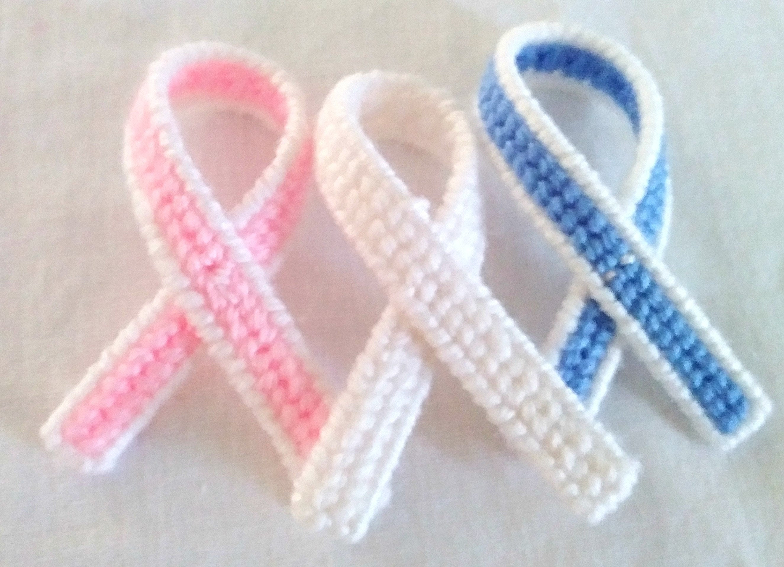 Cancer Awareness Ribbon Pins - Plastic Canvas Ribbons