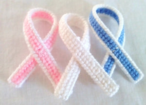 Cancer Awareness Ribbon Pins - Plastic Canvas Ribbons