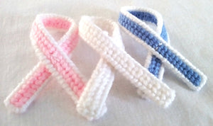 Cancer Awareness Ribbon Pins - Plastic Canvas Ribbons