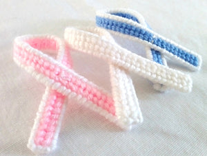 Cancer Awareness Ribbon Pins - Plastic Canvas Ribbons