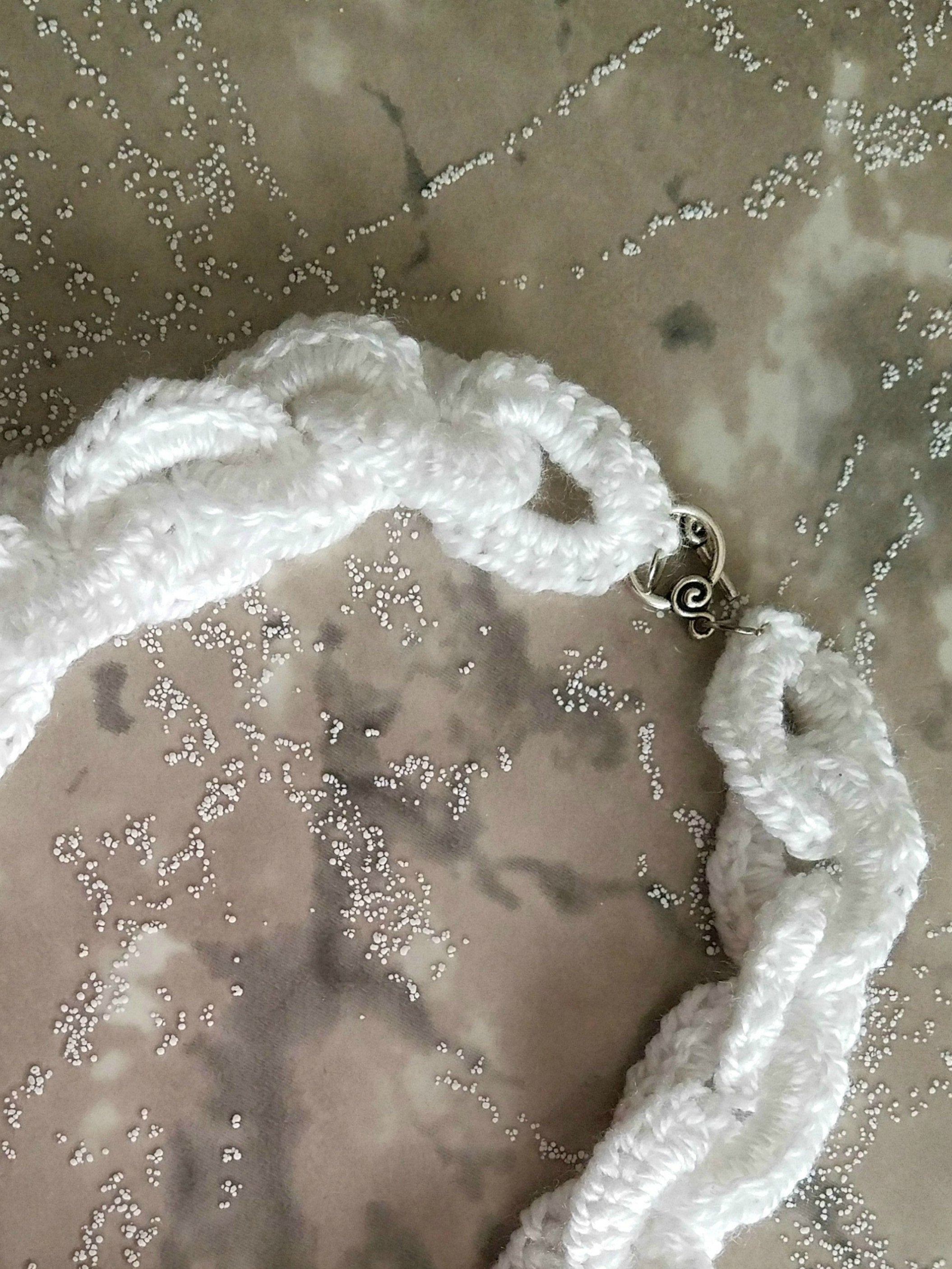 Crochet Chain Necklace - Link Fashion Necklace - Crochet Statement Jewelry - Fiber Jewelry - Chunky Chain Necklace