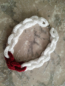 Crochet Chain Necklace - Link Fashion Necklace - Crochet Statement Jewelry - Fiber Jewelry - Chunky Chain Necklace