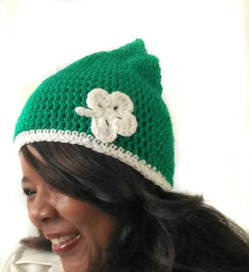 Womens Hat Crochet - Green Pixie Beanie - St. Patricks Day Womens Hat - Fairy Lovers Gift