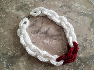 Crochet Chain Necklace - Link Fashion Necklace - Crochet Statement Jewelry - Fiber Jewelry - Chunky Chain Necklace