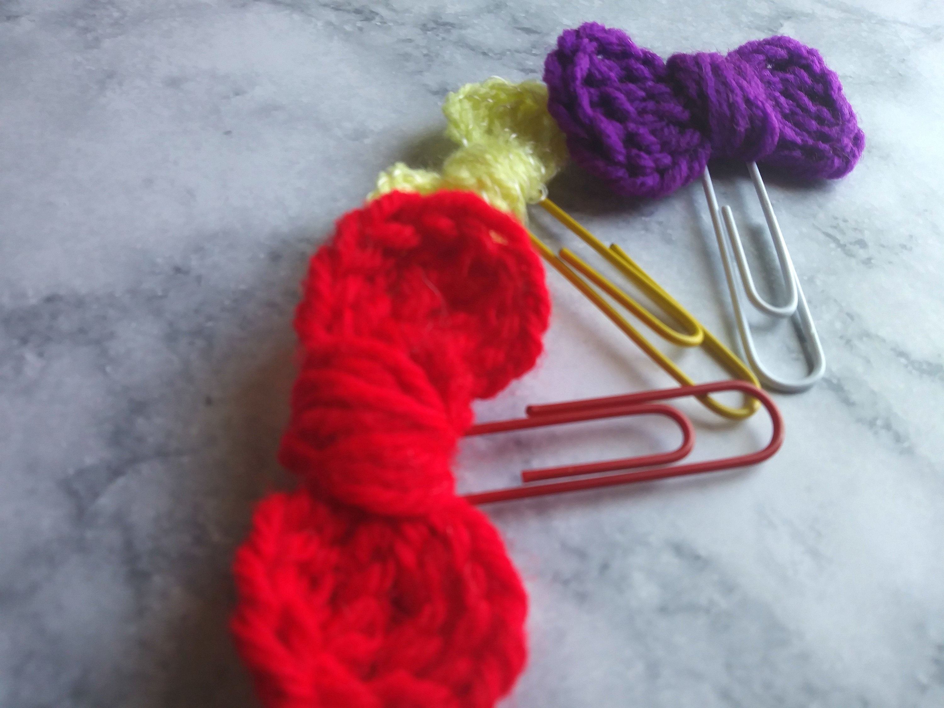3 Pc Bow Planner Paper Clip Set - Crochet Bow Page Marker - Gift for Planner Lovers - Handmade Bow Bookmarks