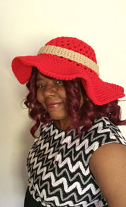 Sun Hat - Crochet Floppy Sun Hat - Wide Brim Spring Hat - Casual Church Hat - Gift for Sun Lover